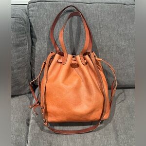Madewell Transport Leather Drawstring Medium Bag